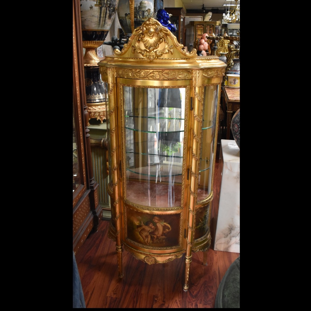 French Louis XVI Style Vernis Martin Vitrine