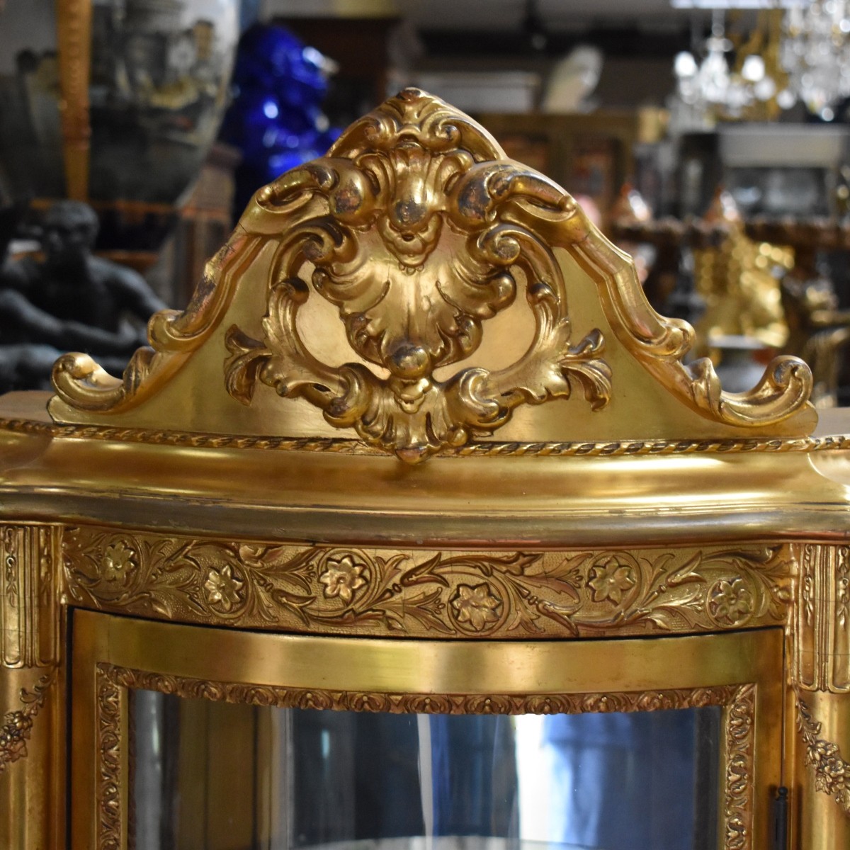 French Louis XVI Style Vernis Martin Vitrine