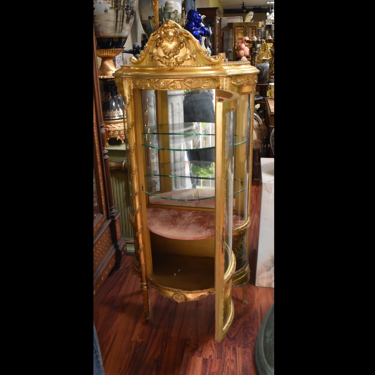 French Louis XVI Style Vernis Martin Vitrine