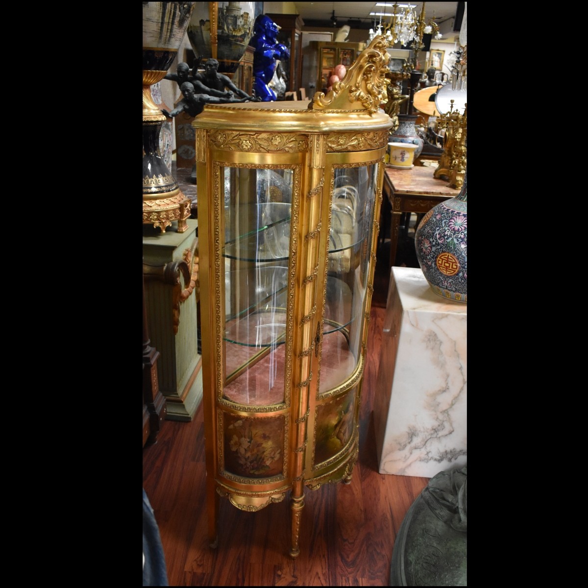 French Louis XVI Style Vernis Martin Vitrine