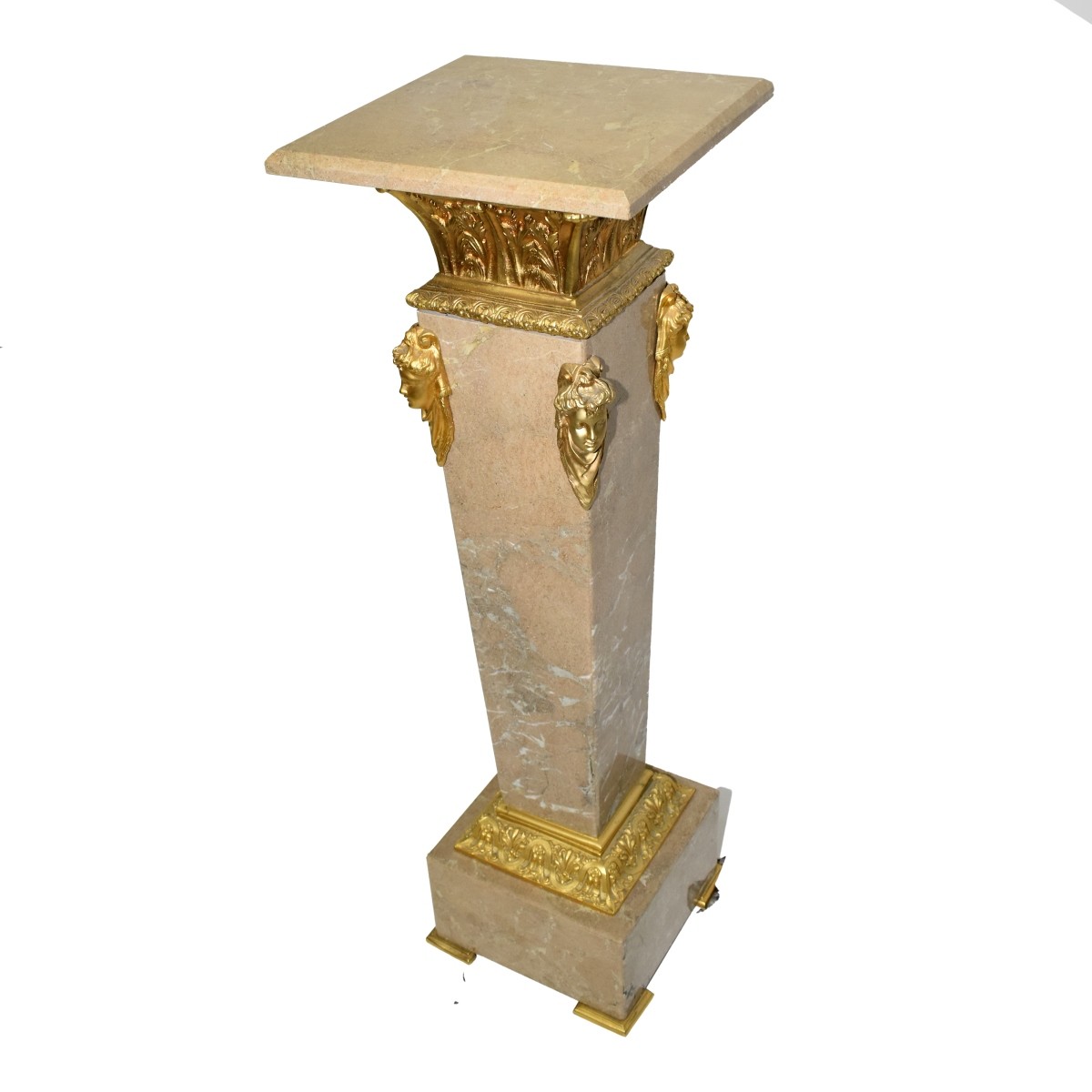 Marble Pedestal with Bronze Mounts