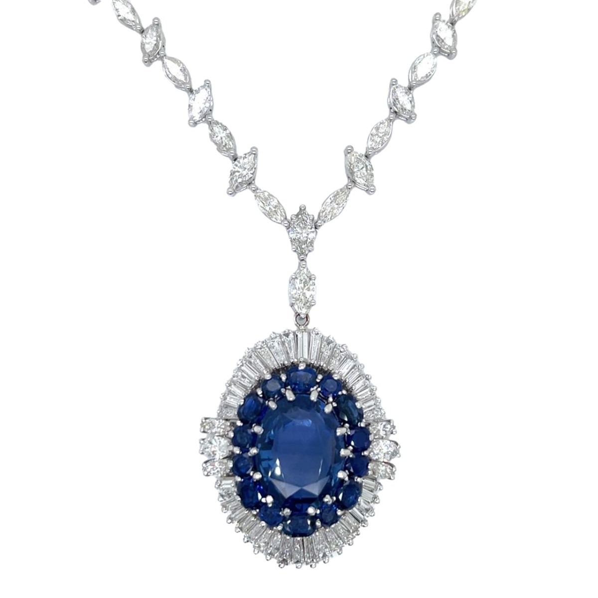 Gubelin Sapphire and Platinum Necklace