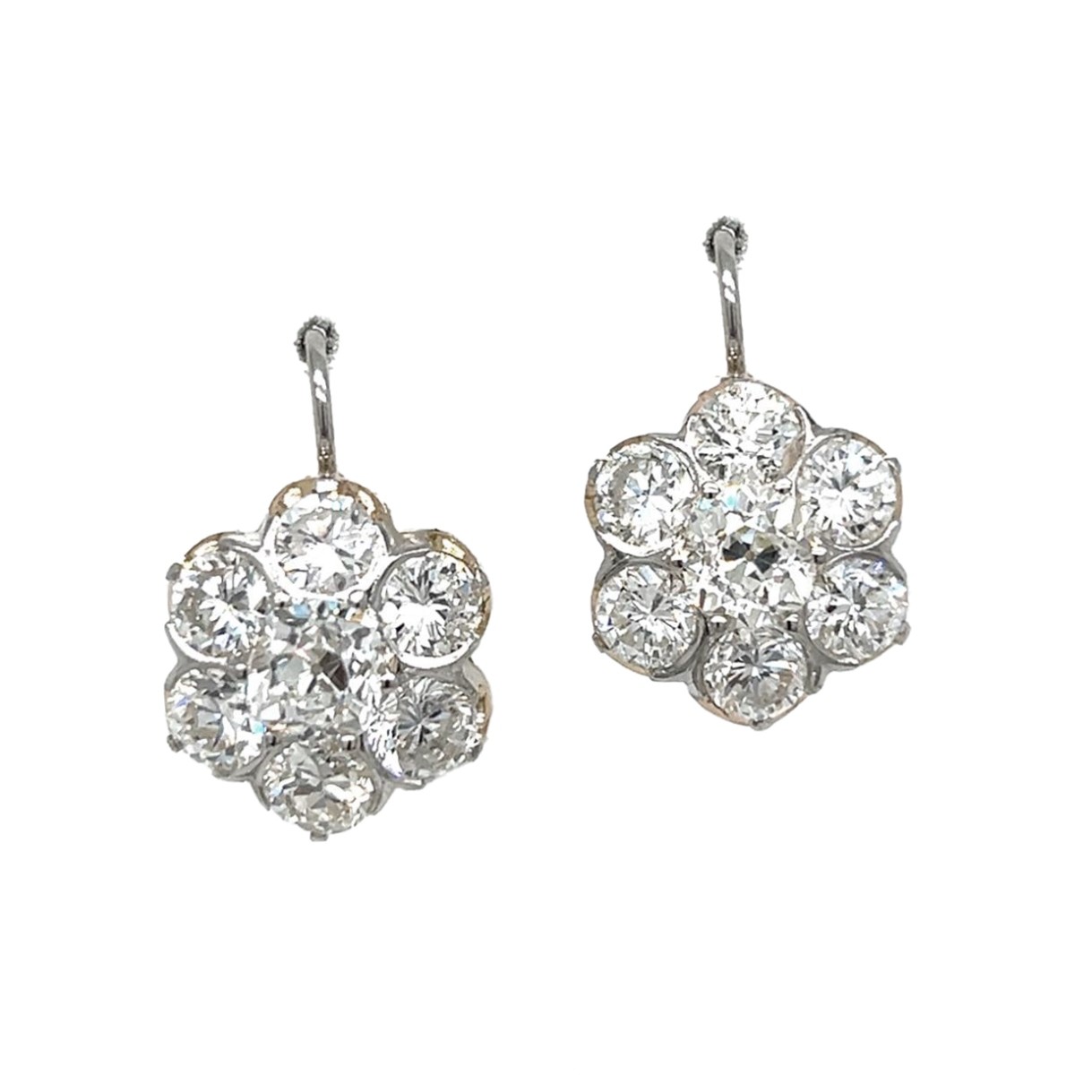 Diamond, Platinum and 18K Earrings