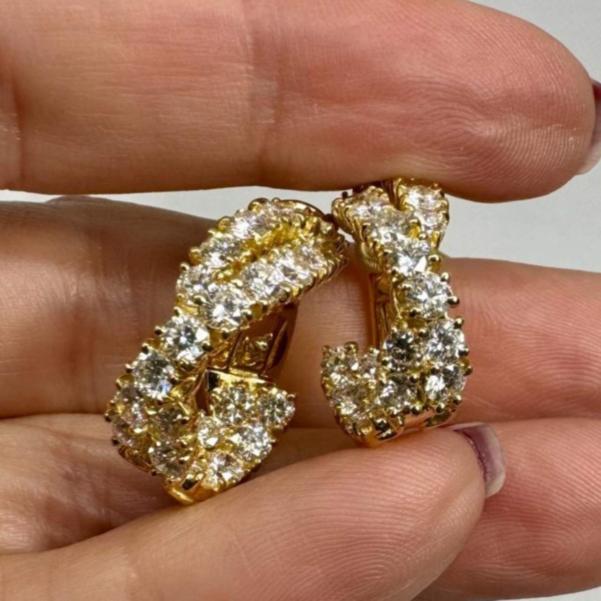 Diamond and 18K Earrings