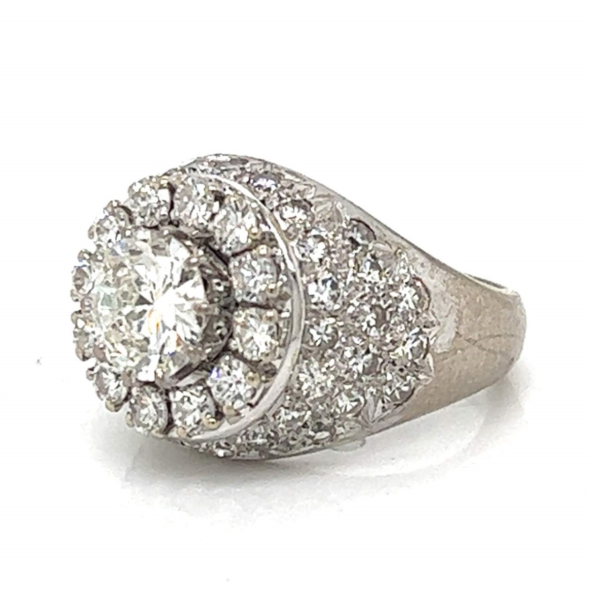 Deco Diamond and Platinum Ring