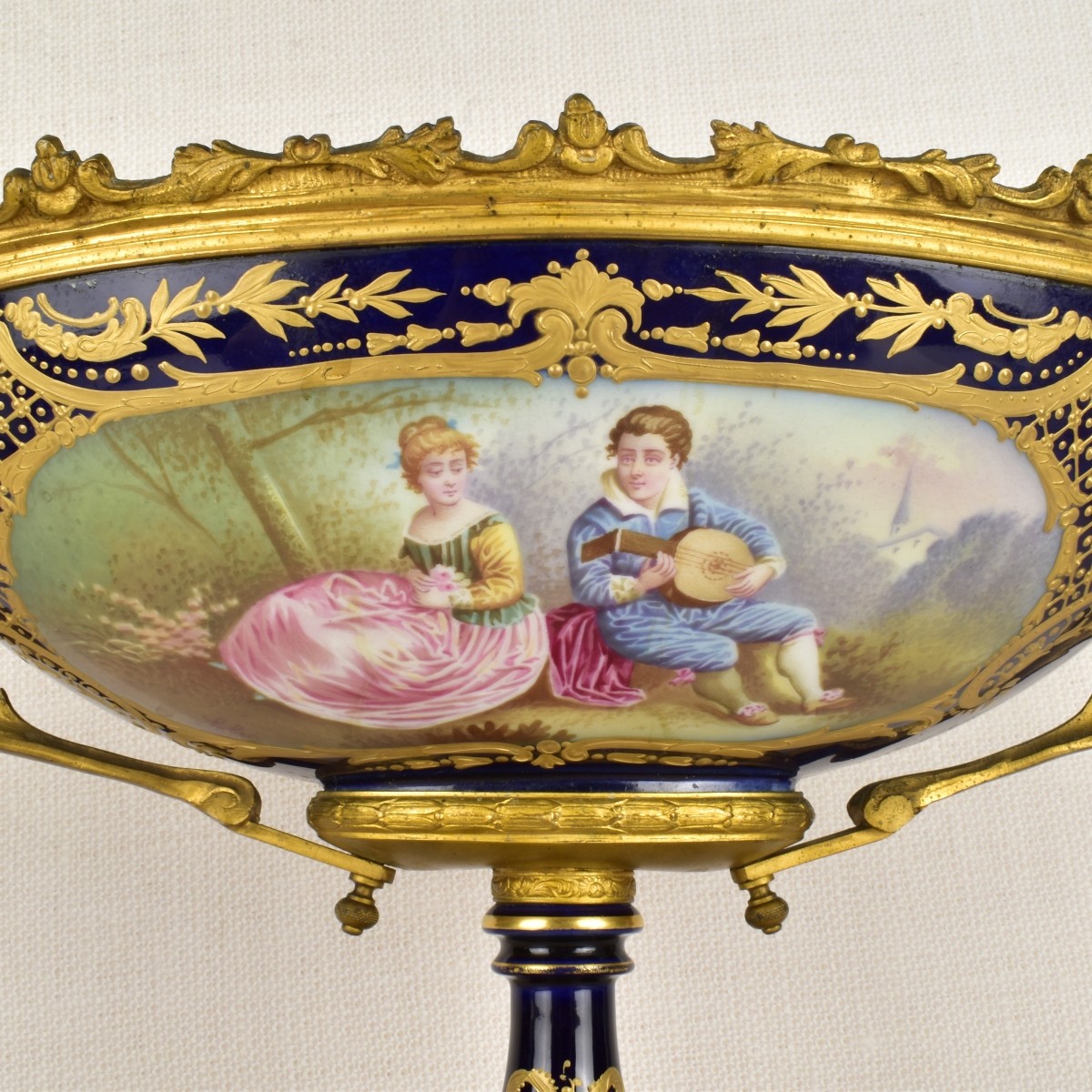 Sevres Style Oval Centerpiece Bowl