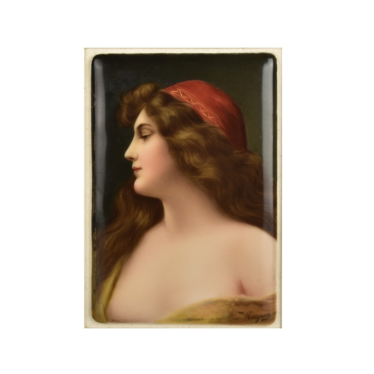 German Painted Porcelain Plaque