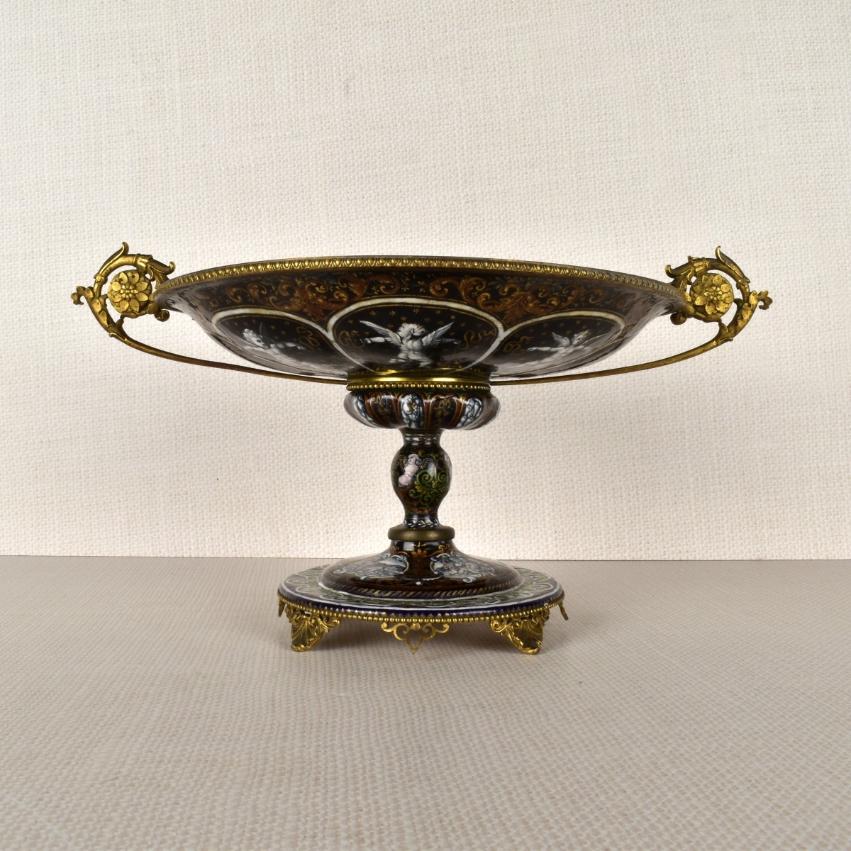 Limoges Iridescent Enameled Coup