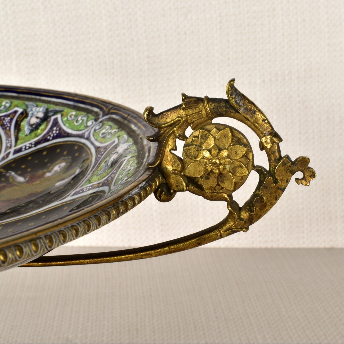 Limoges Iridescent Enameled Coup