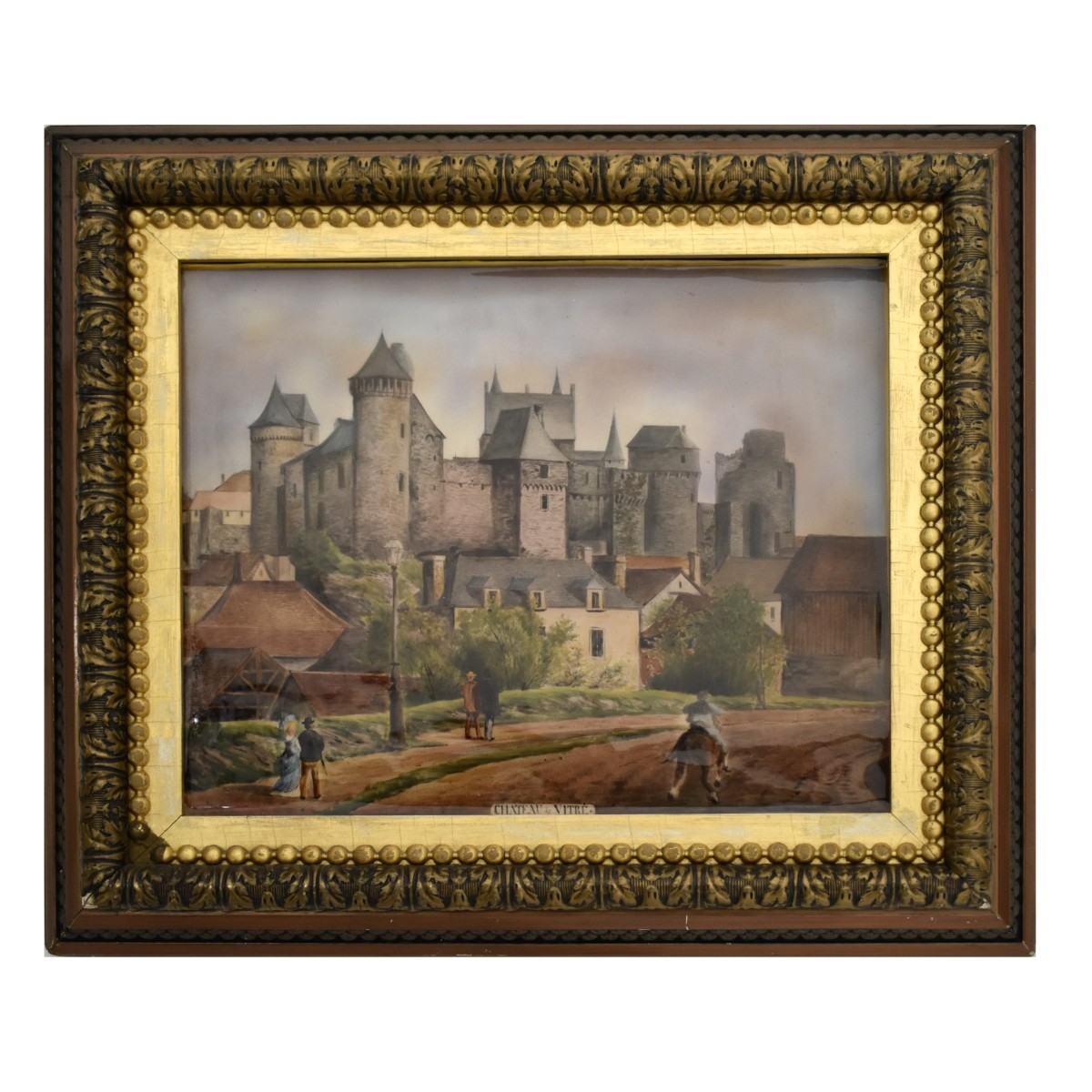 Painted Porcelain Plaque "Chateau de Vitre