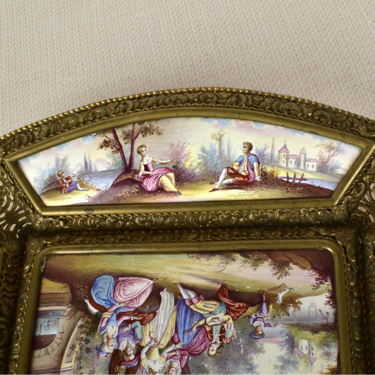 Viennese Painted Enameled Tray