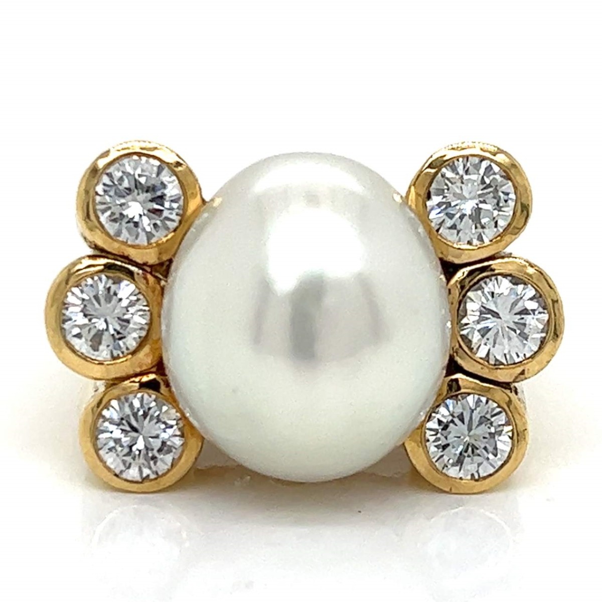 David Webb Pearl and Diamond Ring