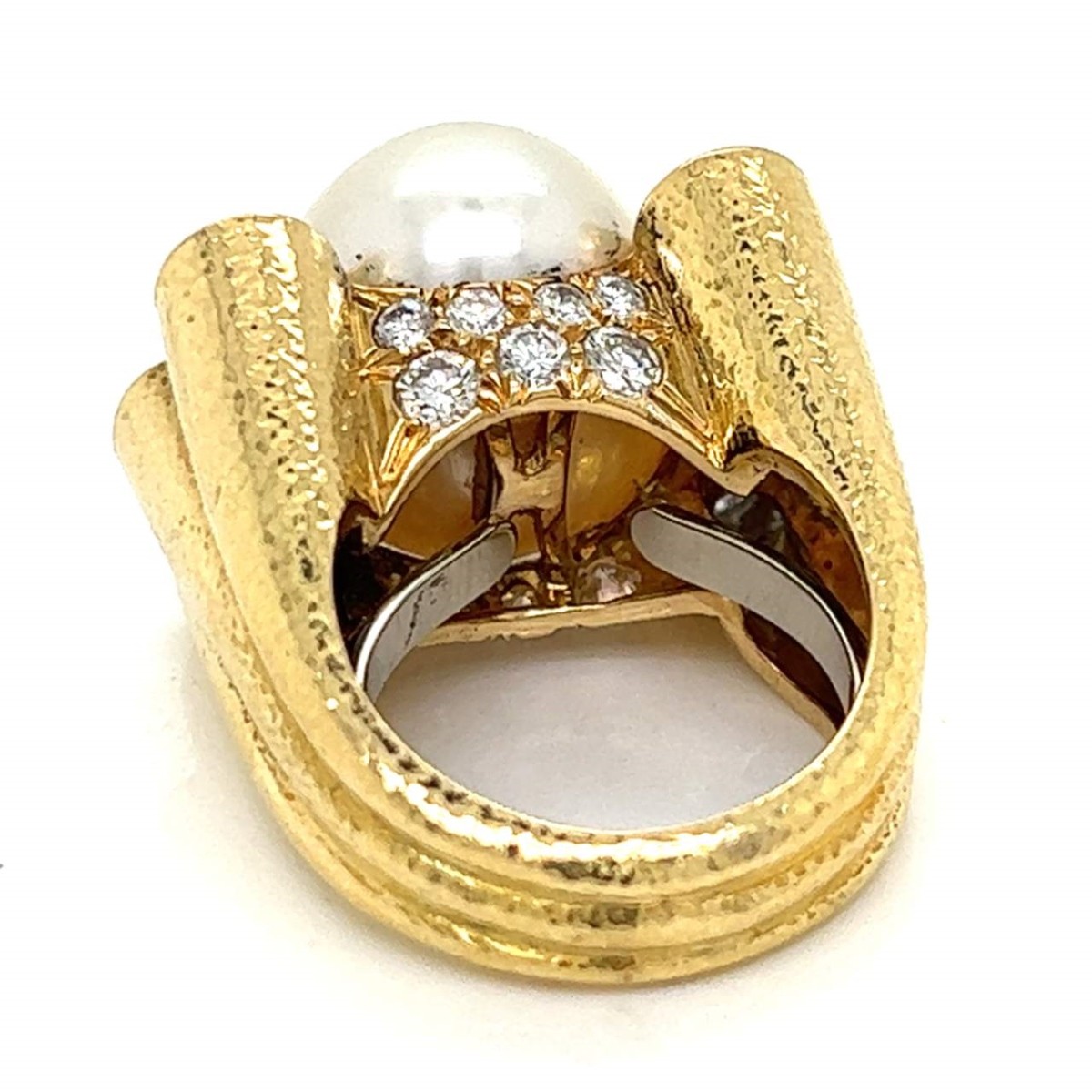 David Webb Pearl and Diamond Ring