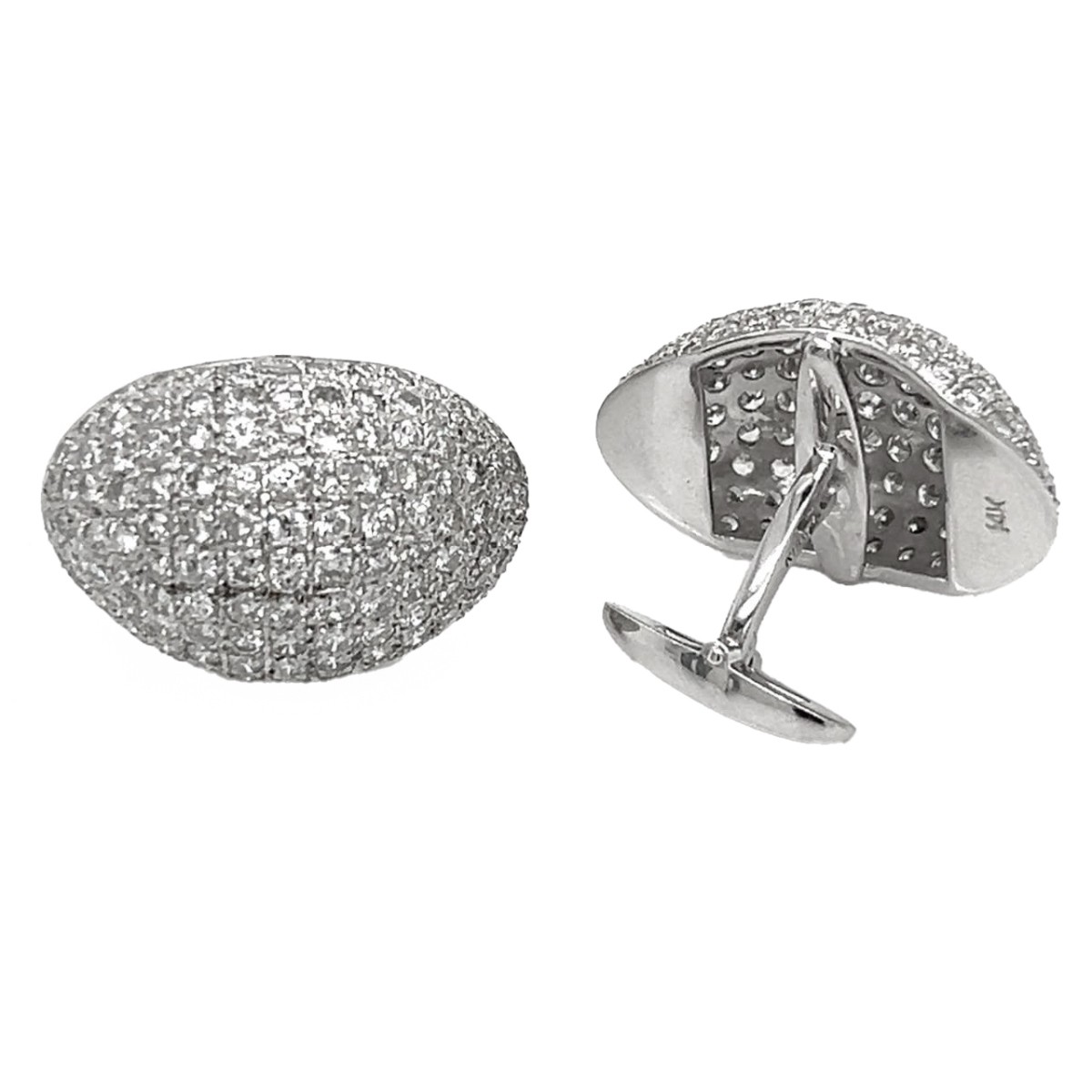 Diamond and 18/14K Gold Cufflinks