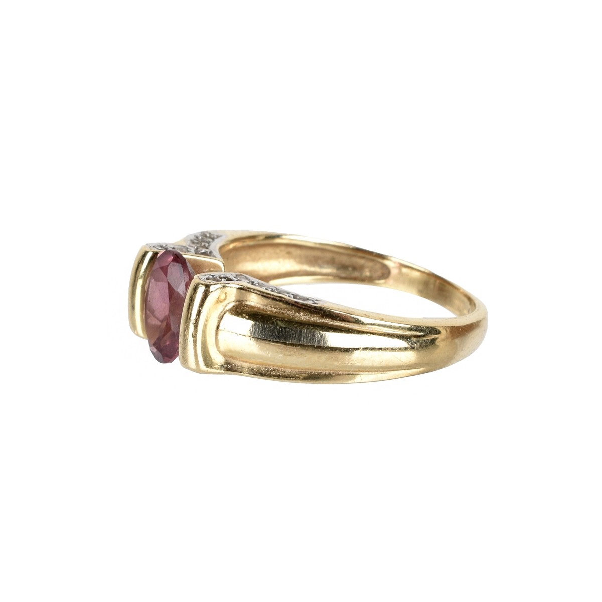 Tourmaline, Diamond and 14K Ring