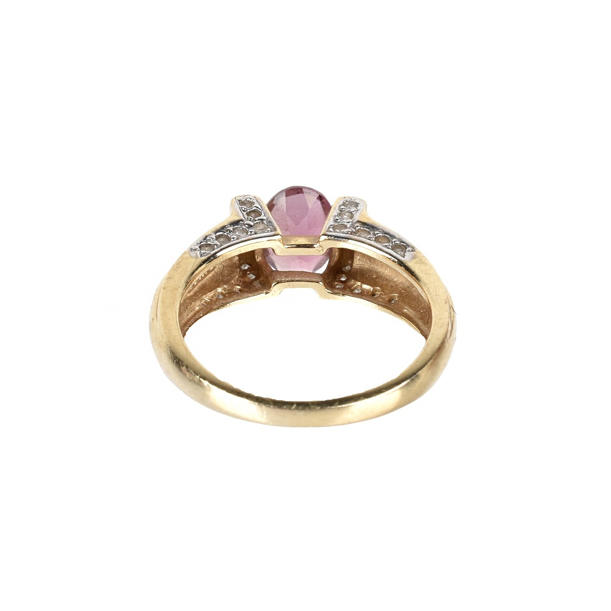 Tourmaline, Diamond and 14K Ring