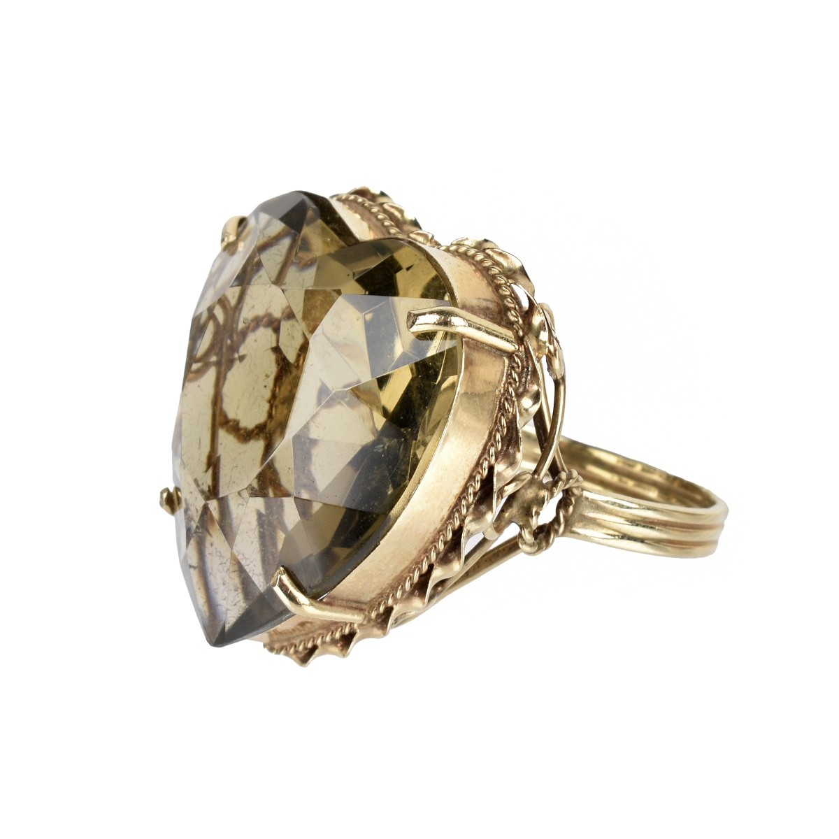 Quartz and 14K Ring