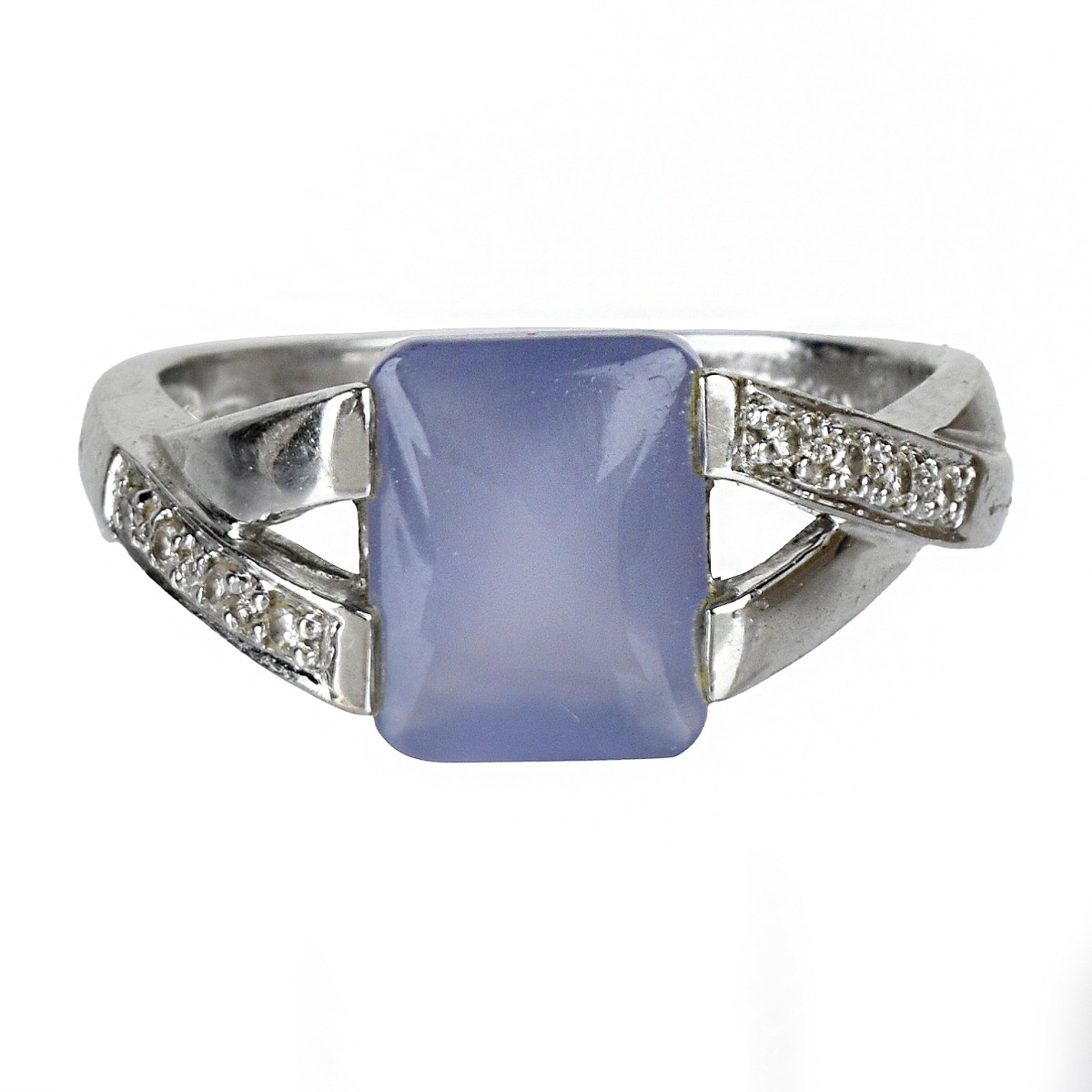 Chalcedony, Diamond and 14K Ring