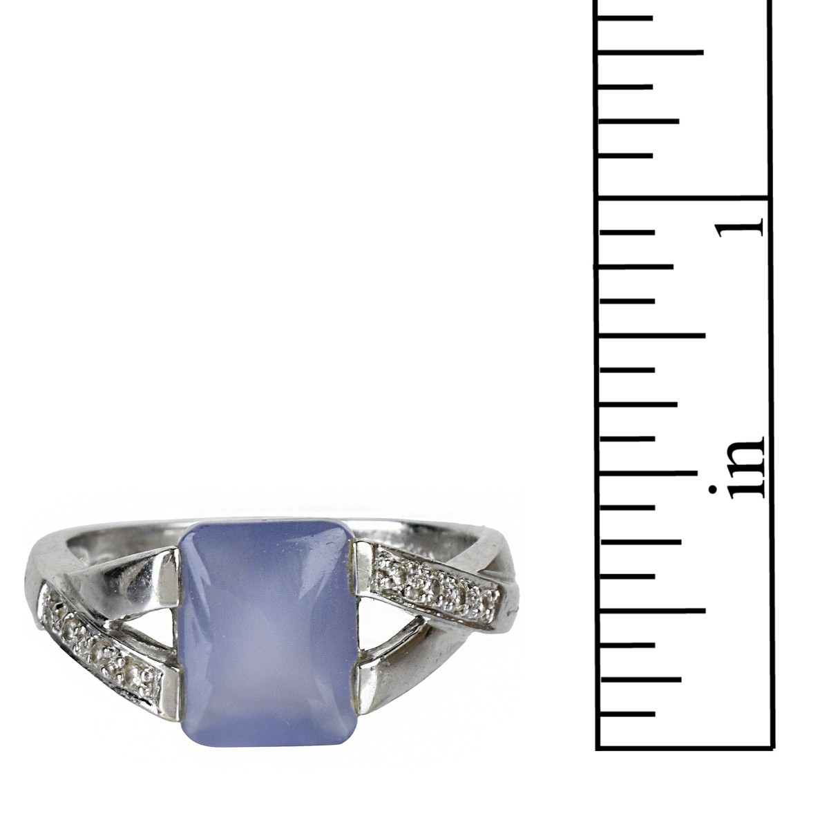 Chalcedony, Diamond and 14K Ring