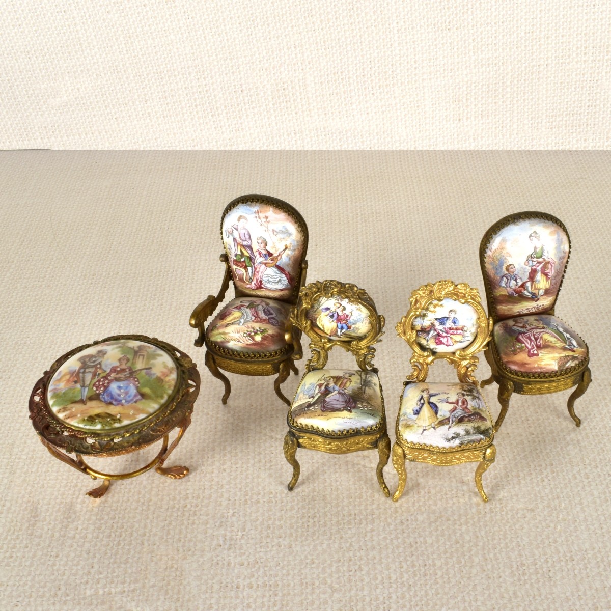 Seven (7) Pieces of Austrian Miniature Furniture