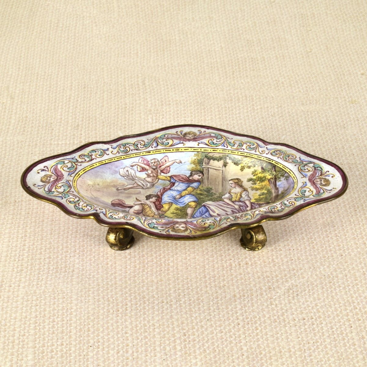 Austrian Enameled Oval Tray