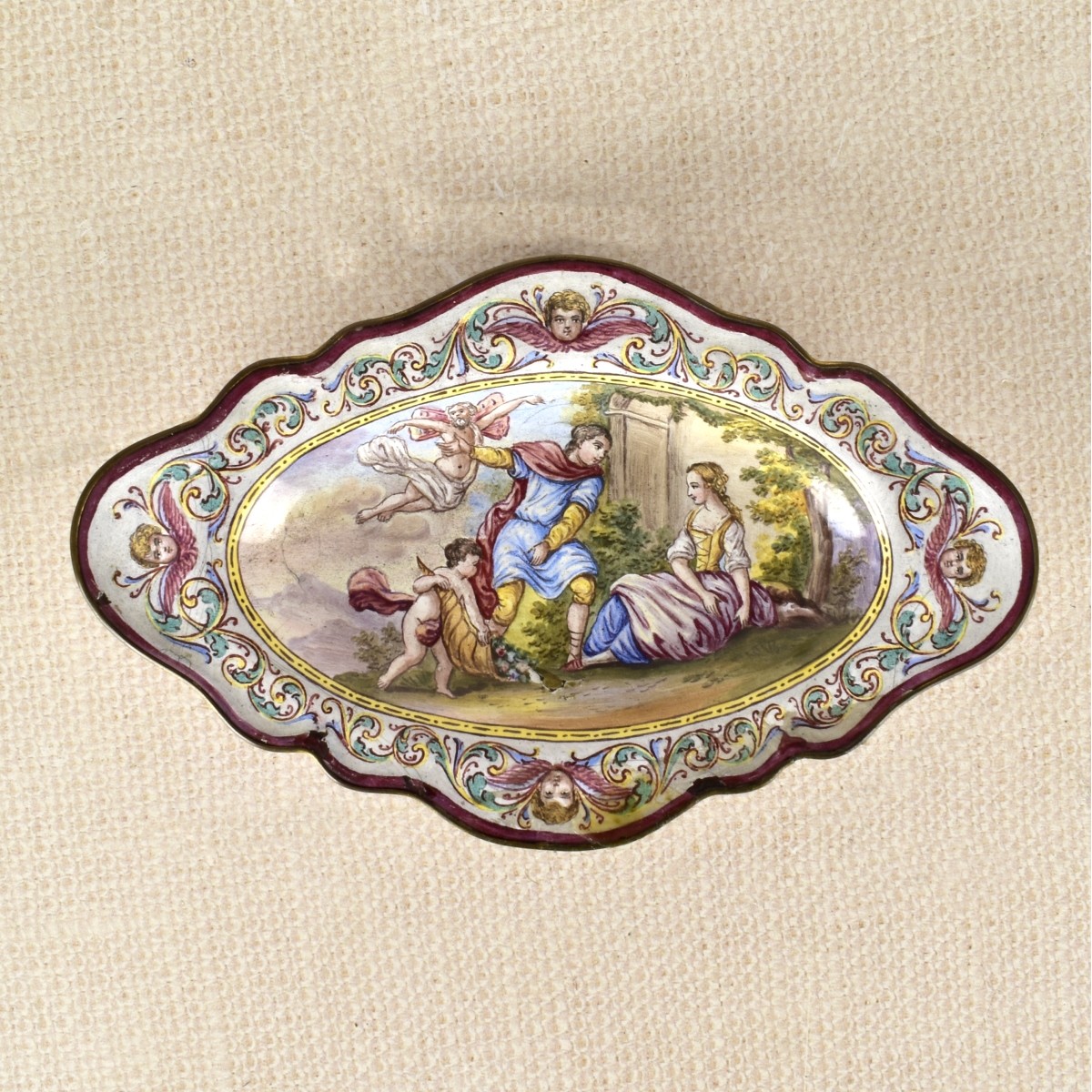 Austrian Enameled Oval Tray