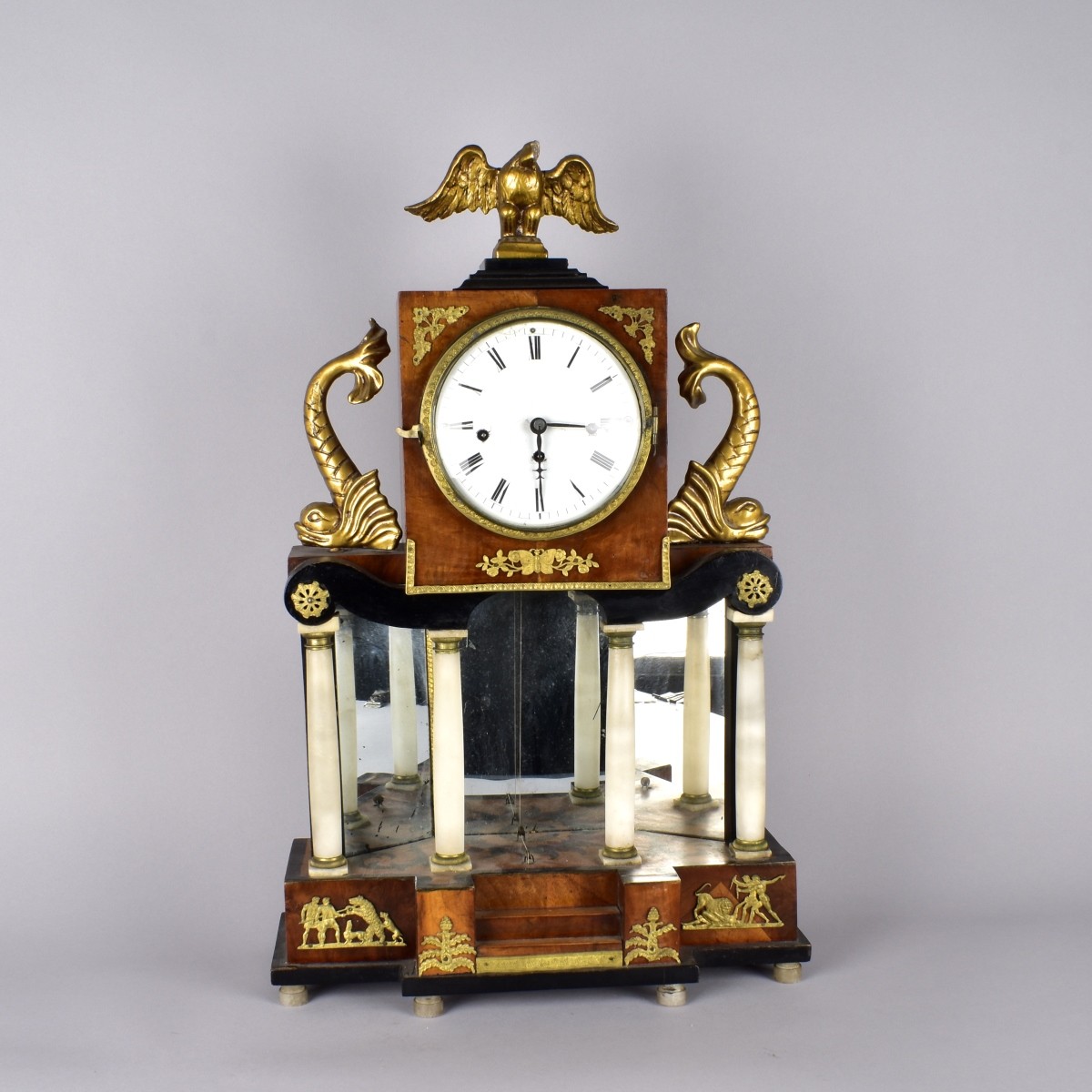 Biedermeier Portico Mantle Clock