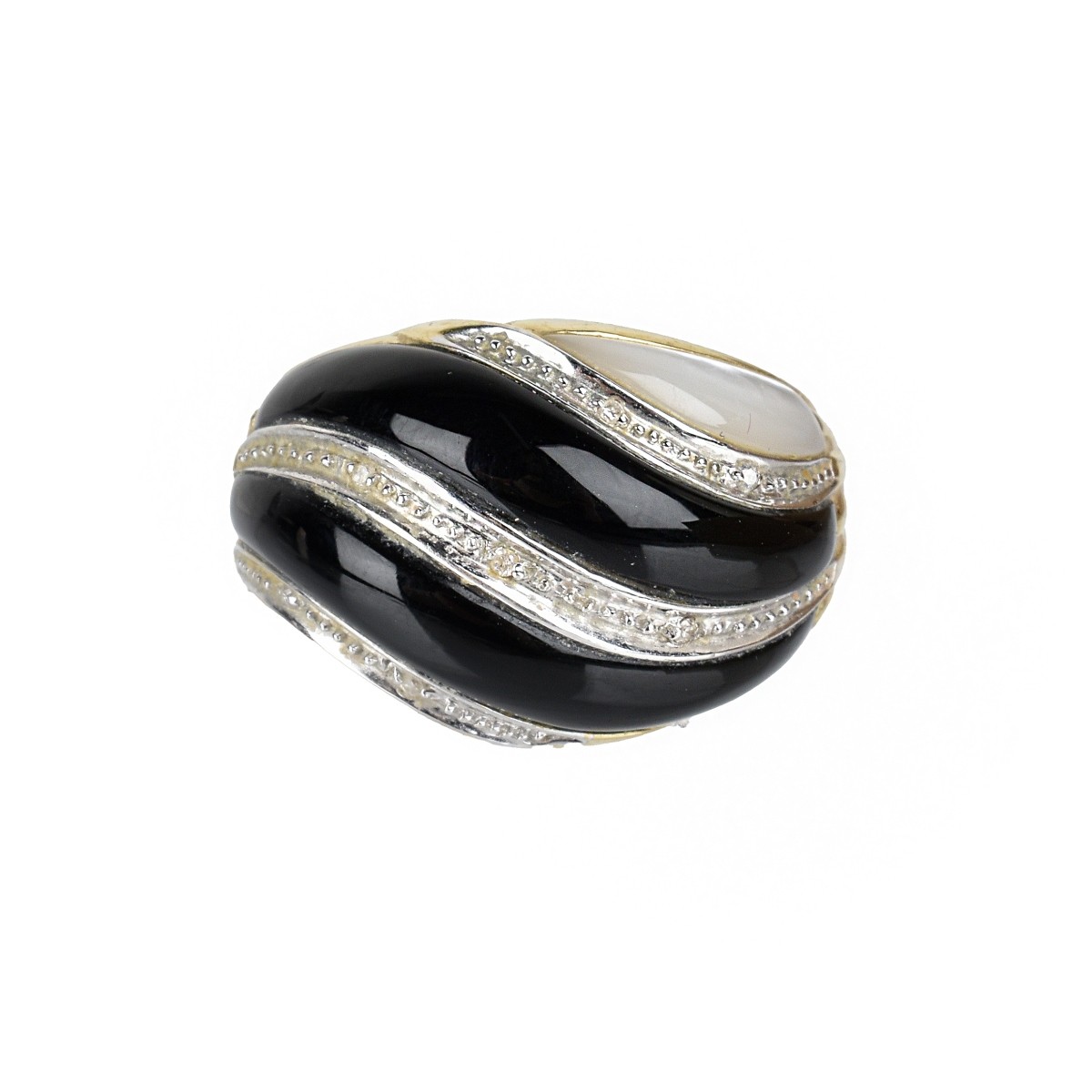 Onyx, MOP and 14K Ring