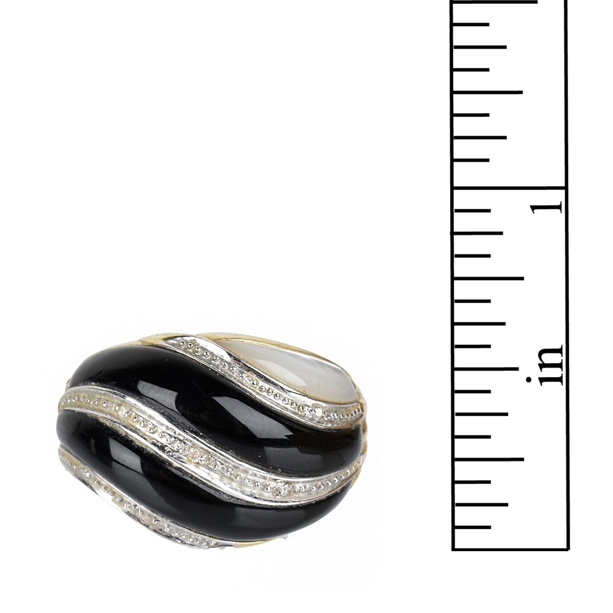 Onyx, MOP and 14K Ring