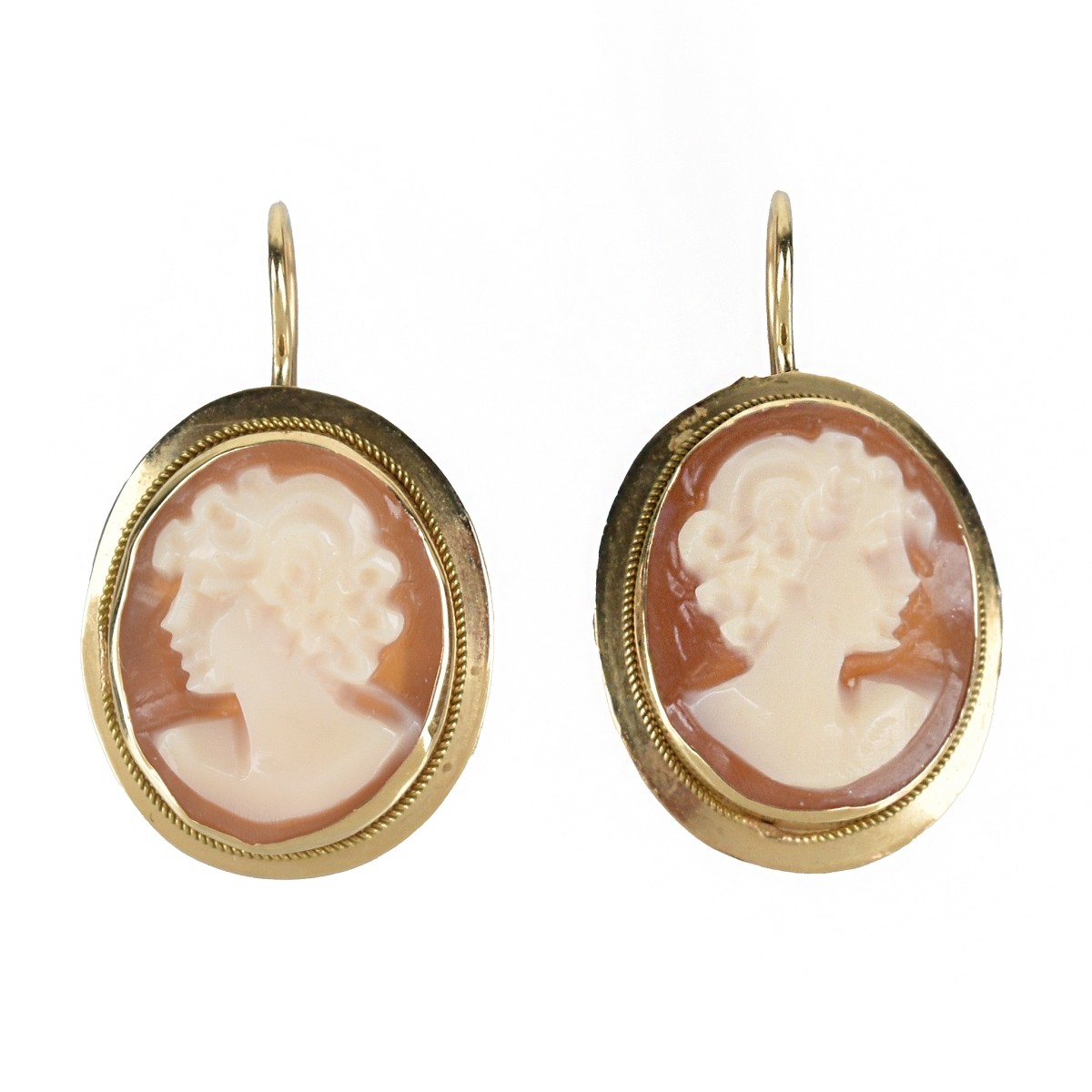 14K Cameo Earrings