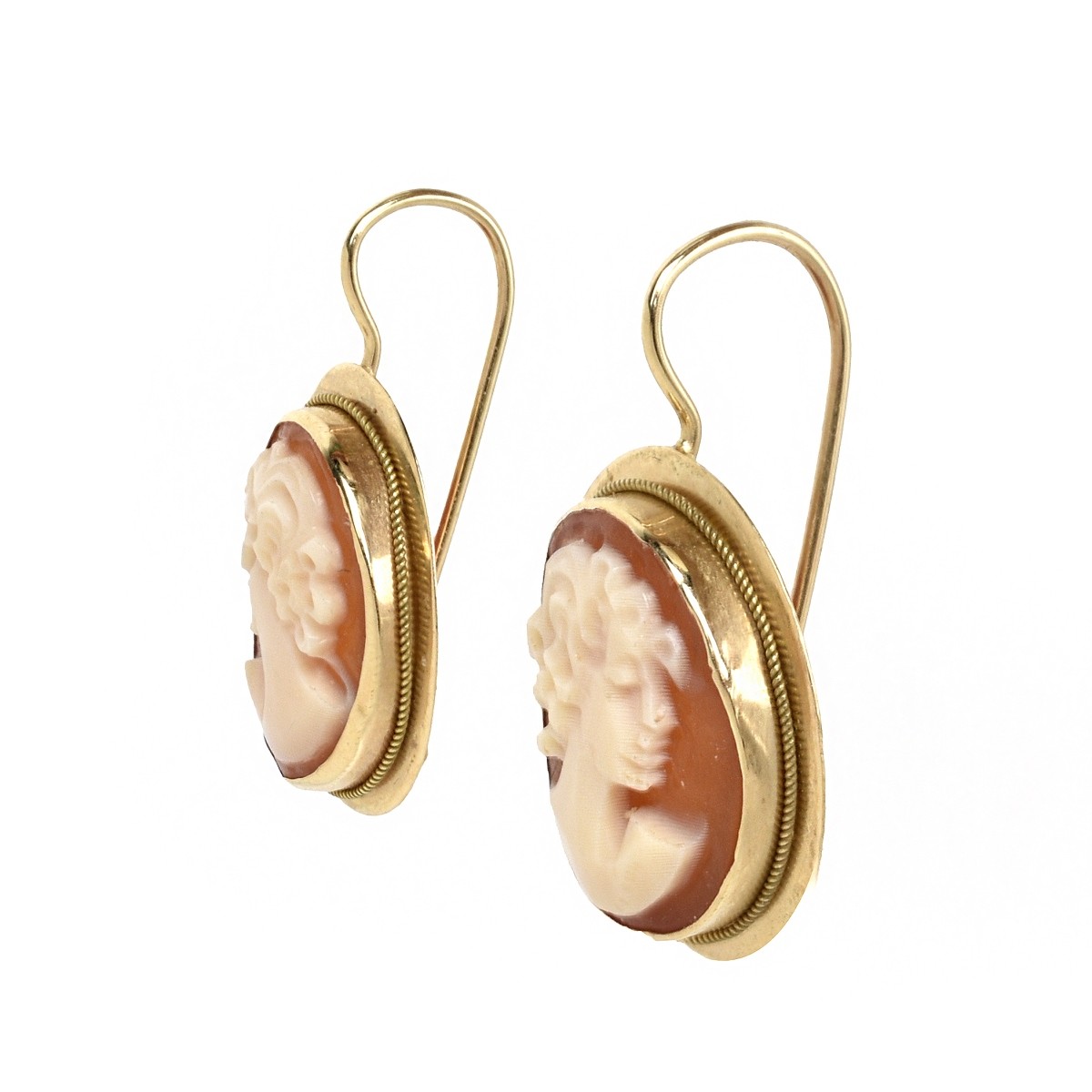 14K Cameo Earrings