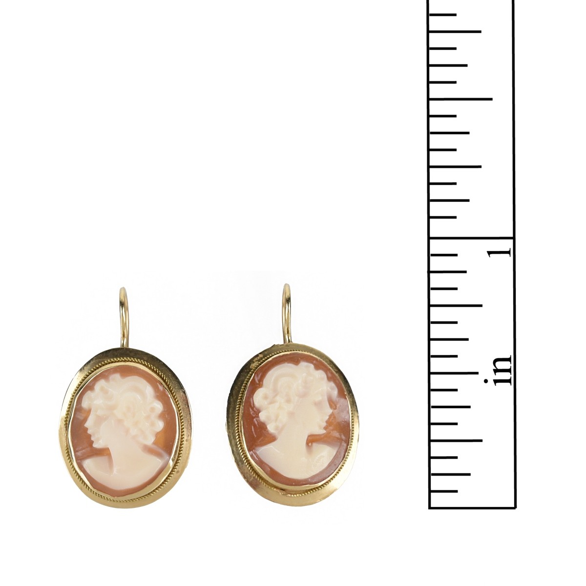 14K Cameo Earrings