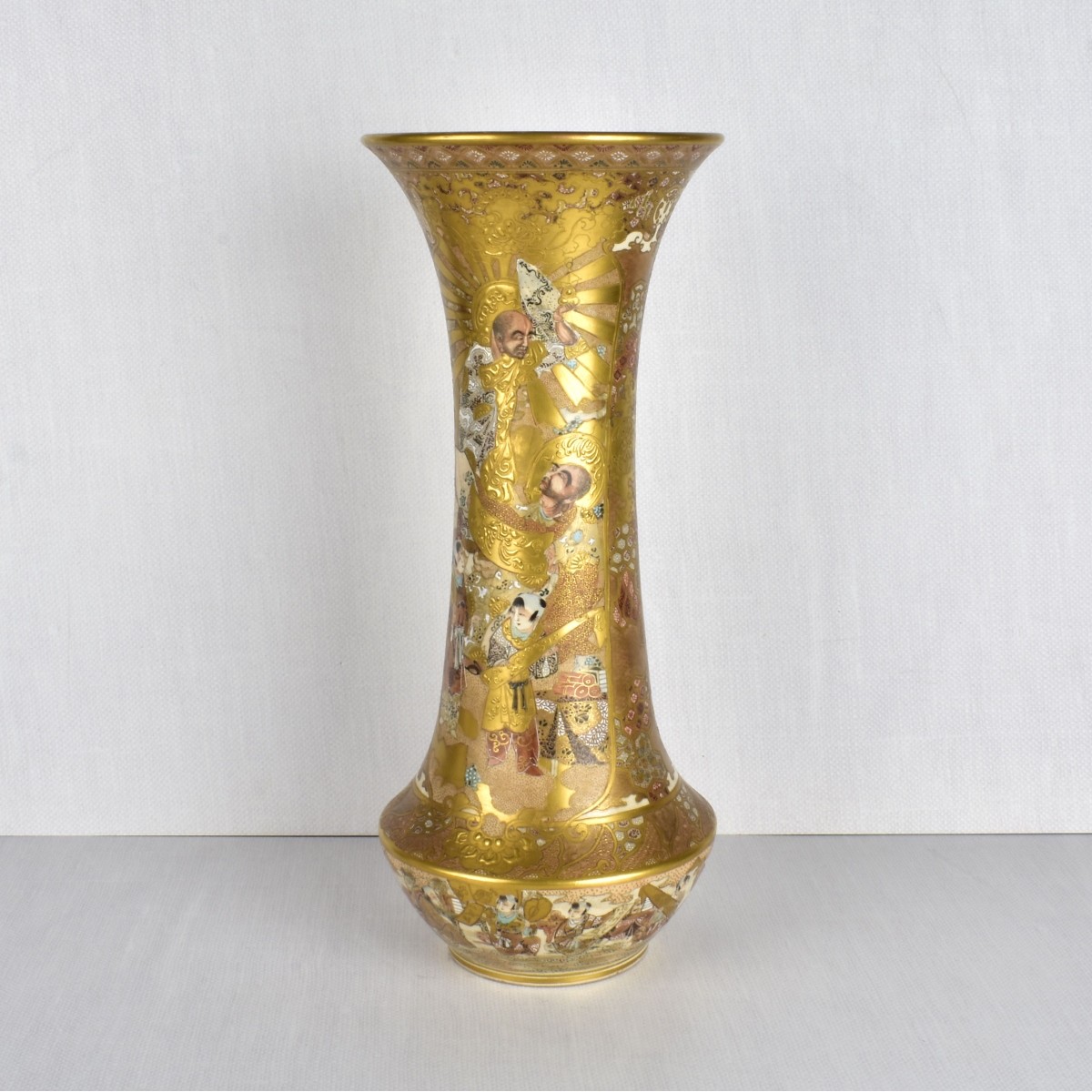 Japanese Satsuma Trumpet Vase