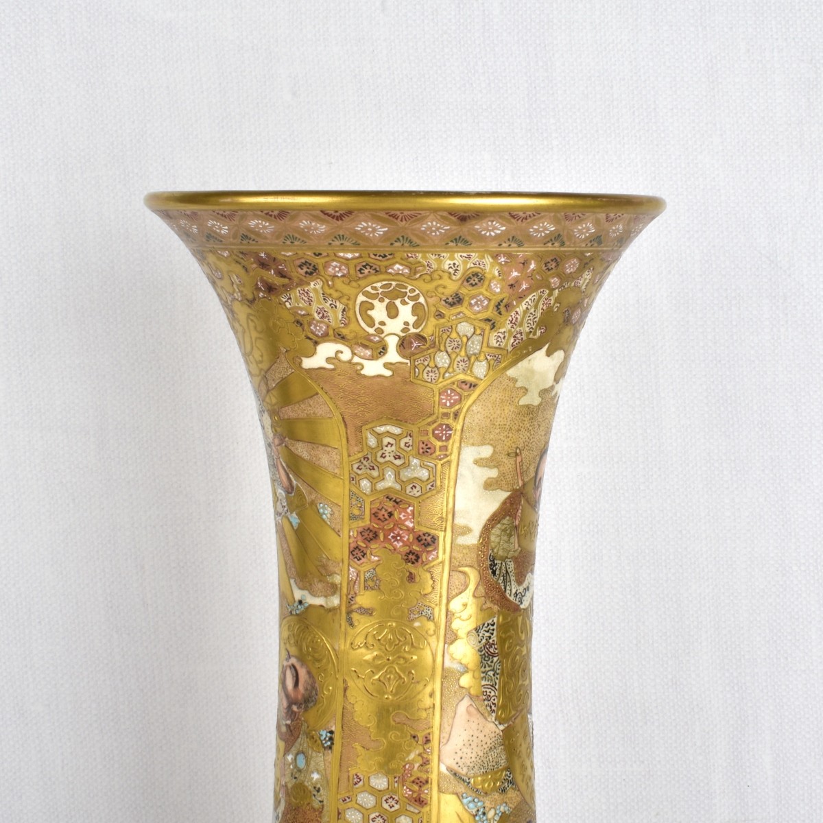 Japanese Satsuma Trumpet Vase