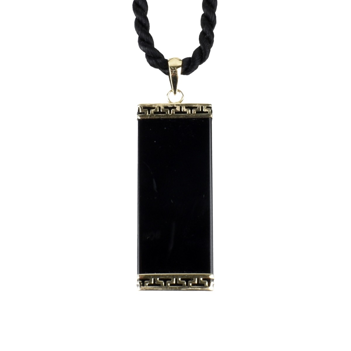 Black Onyx and 14K Pendant