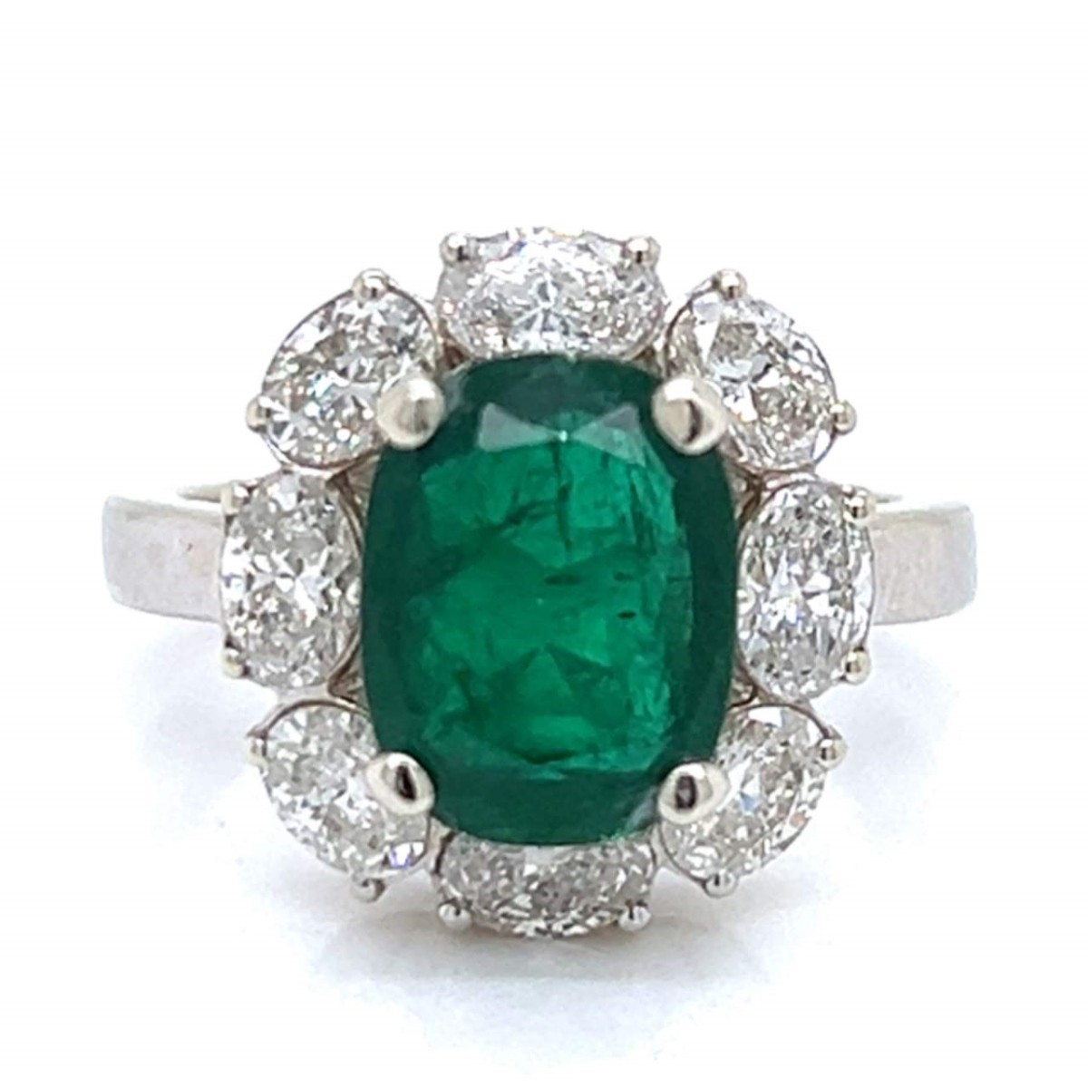 Emerald, Diamond and 14K Ring