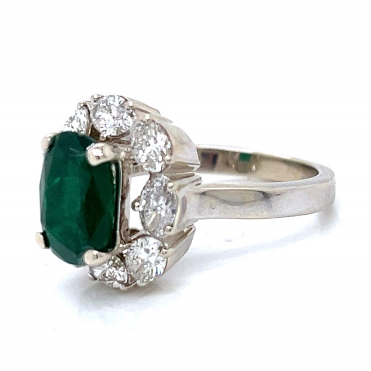 Emerald, Diamond and 14K Ring