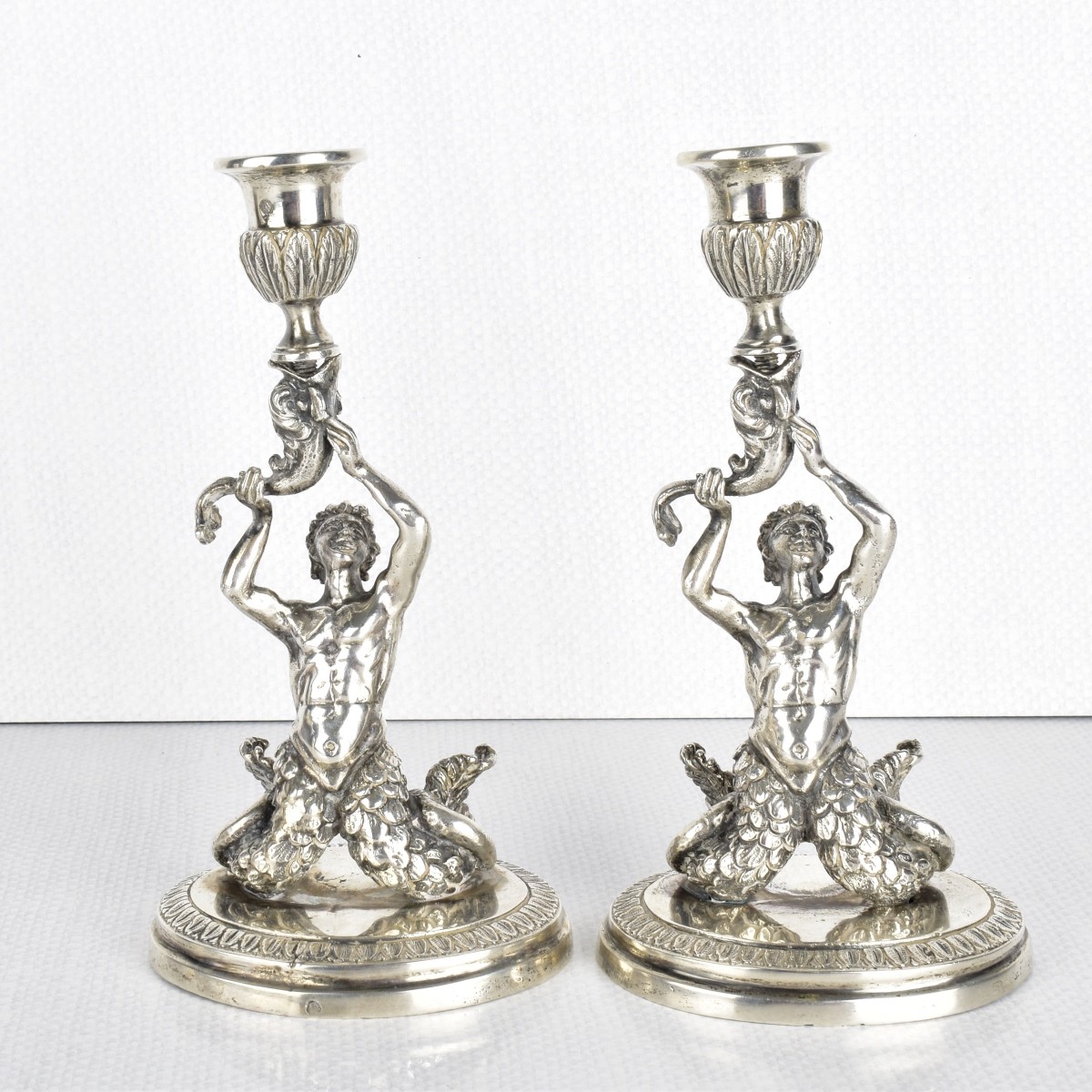 Italian 0.800 Silver Candlesticks