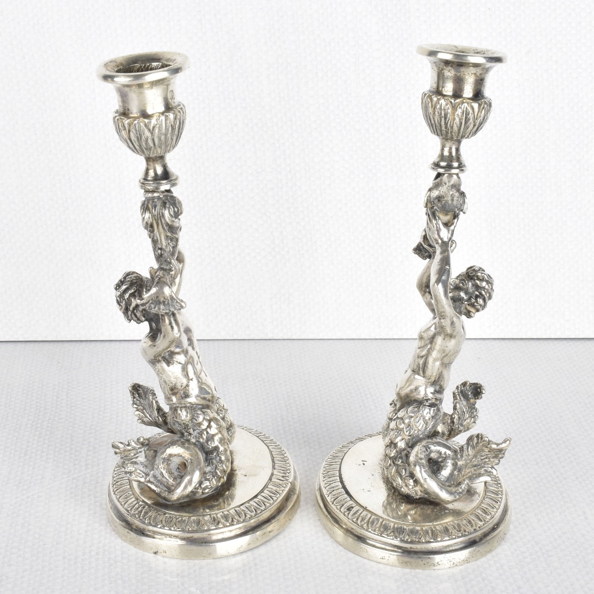 Italian 0.800 Silver Candlesticks