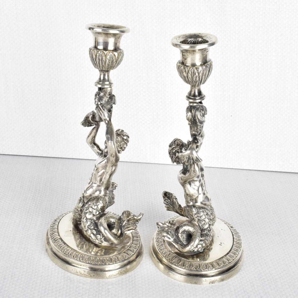 Italian 0.800 Silver Candlesticks