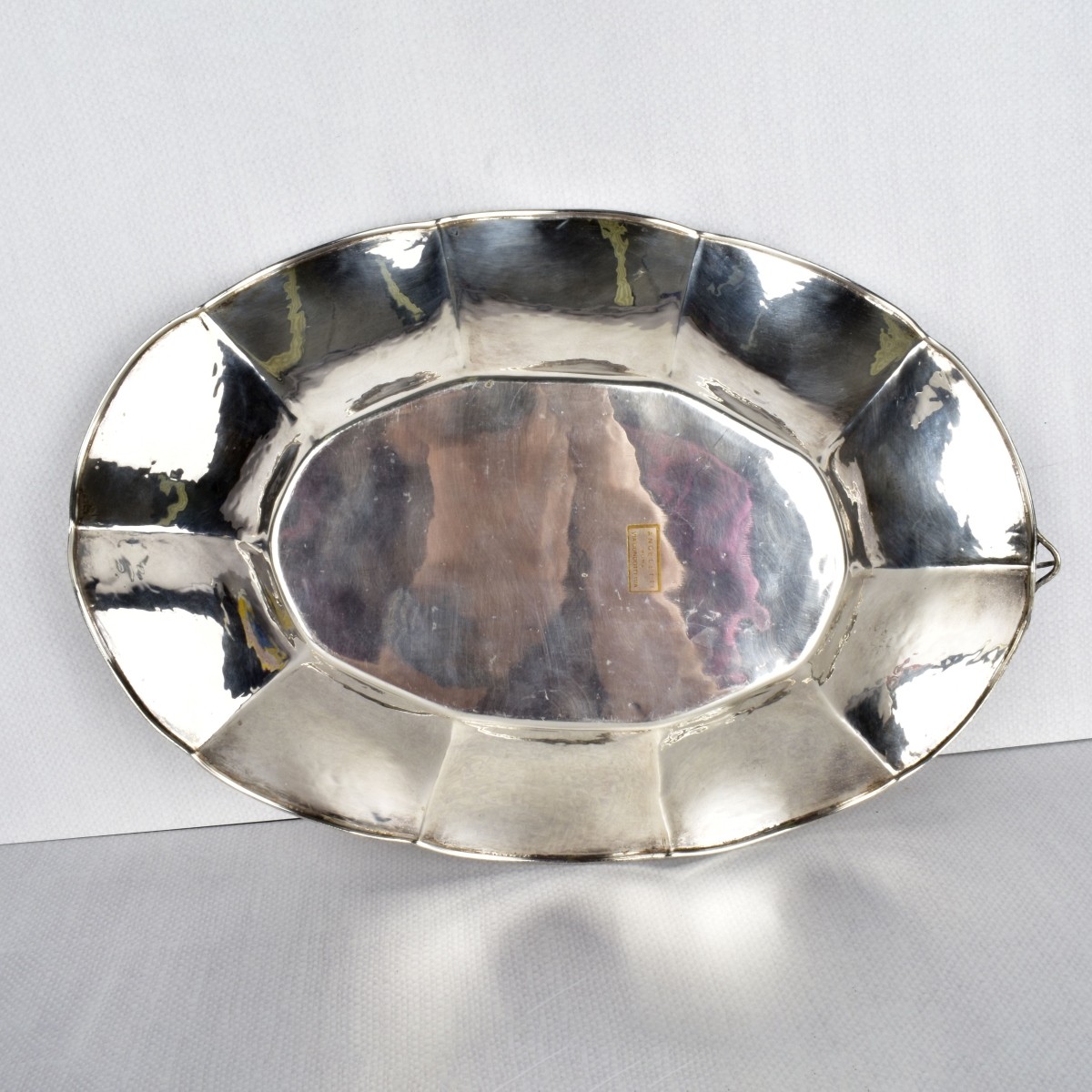 Continental 0.800 Silver Tray with Flowers