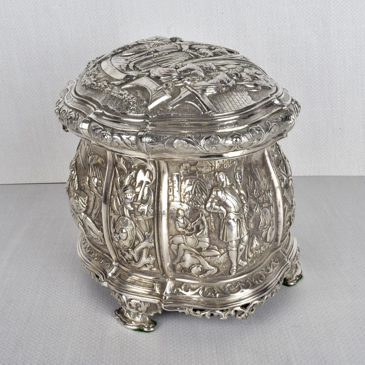 Antique Continental Silver Oval Box