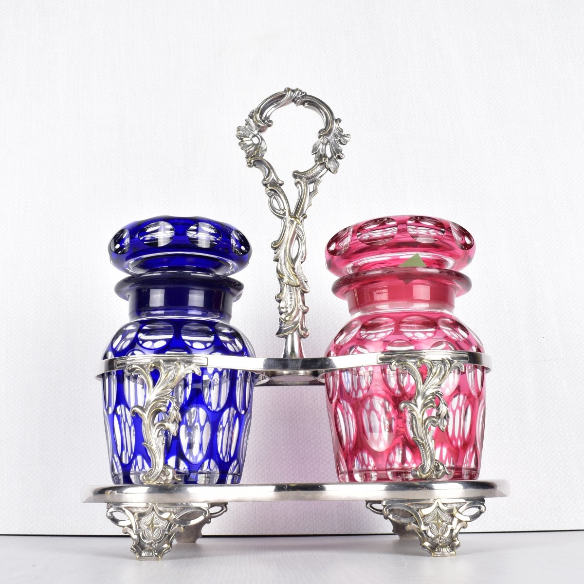 Victorian Style Silver Plate Condiment Set