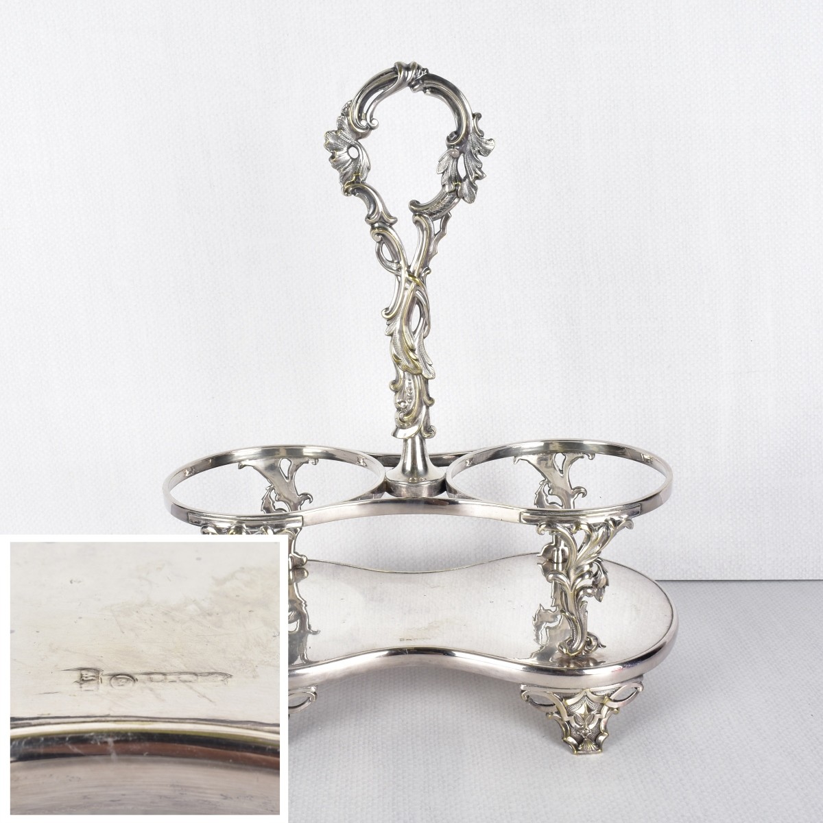 Victorian Style Silver Plate Condiment Set