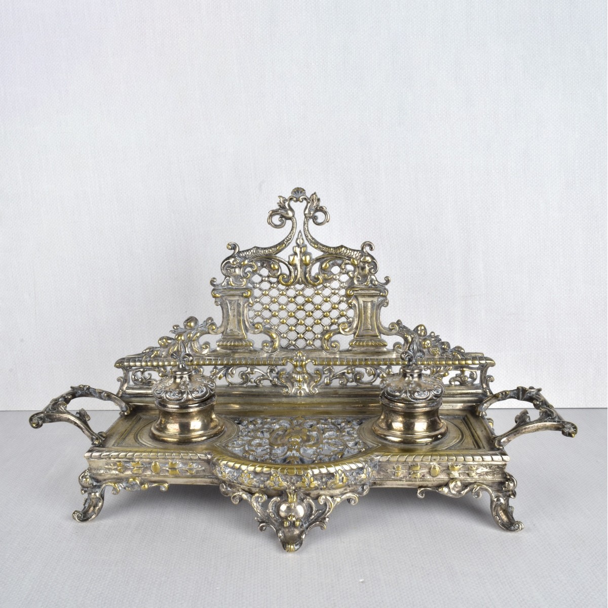 Victorian Silver Plate Ink/Pen Stand