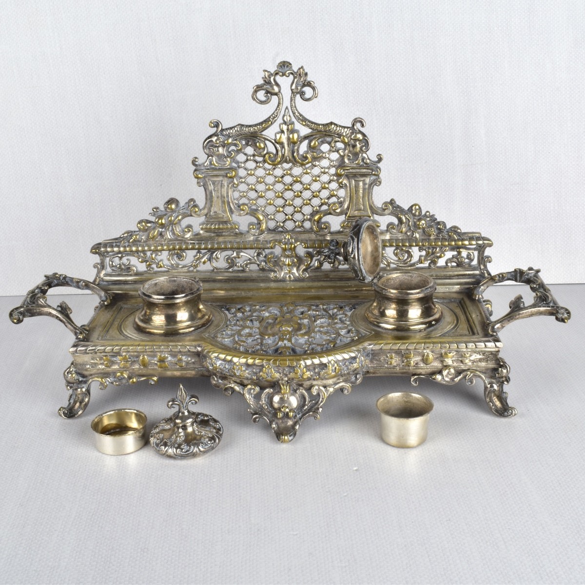 Victorian Silver Plate Ink/Pen Stand