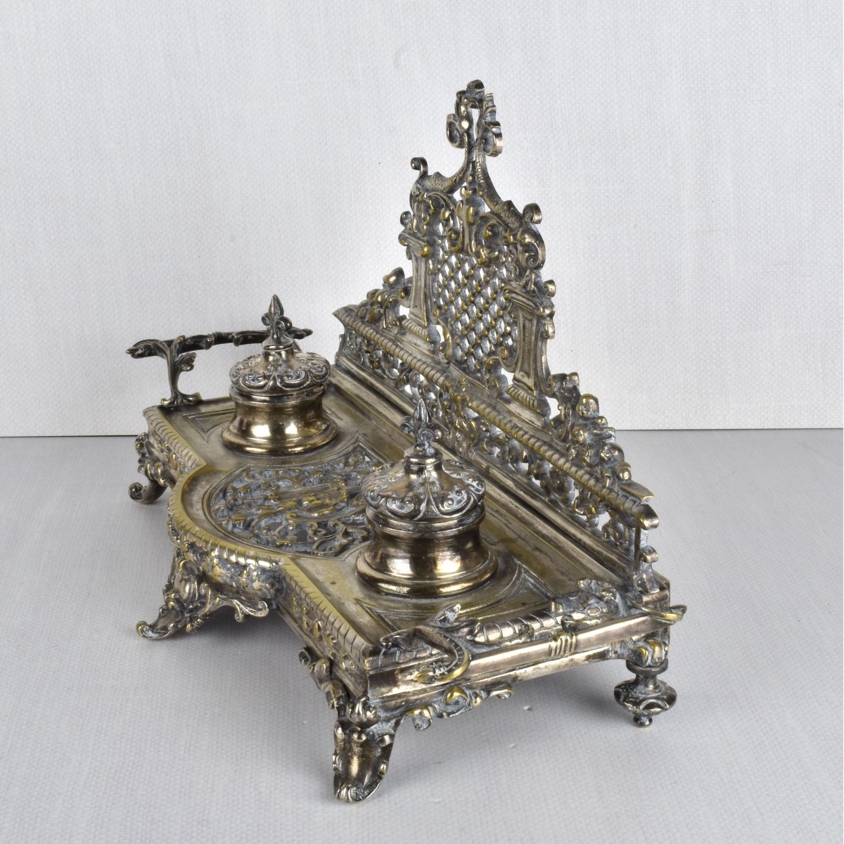 Victorian Silver Plate Ink/Pen Stand