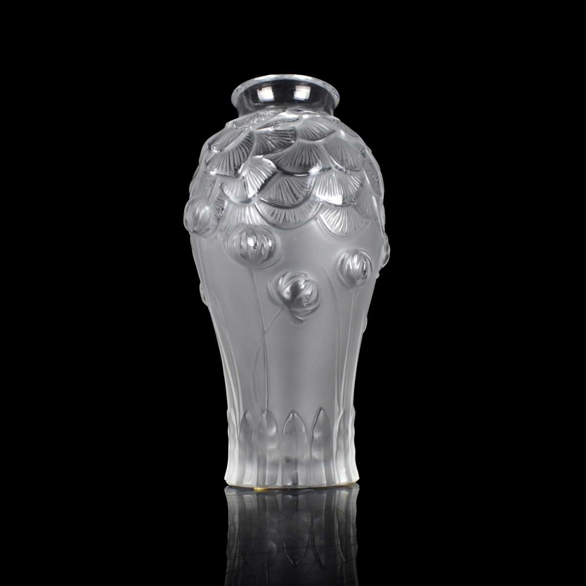 Lalique France " Giverny" Crystal Vase