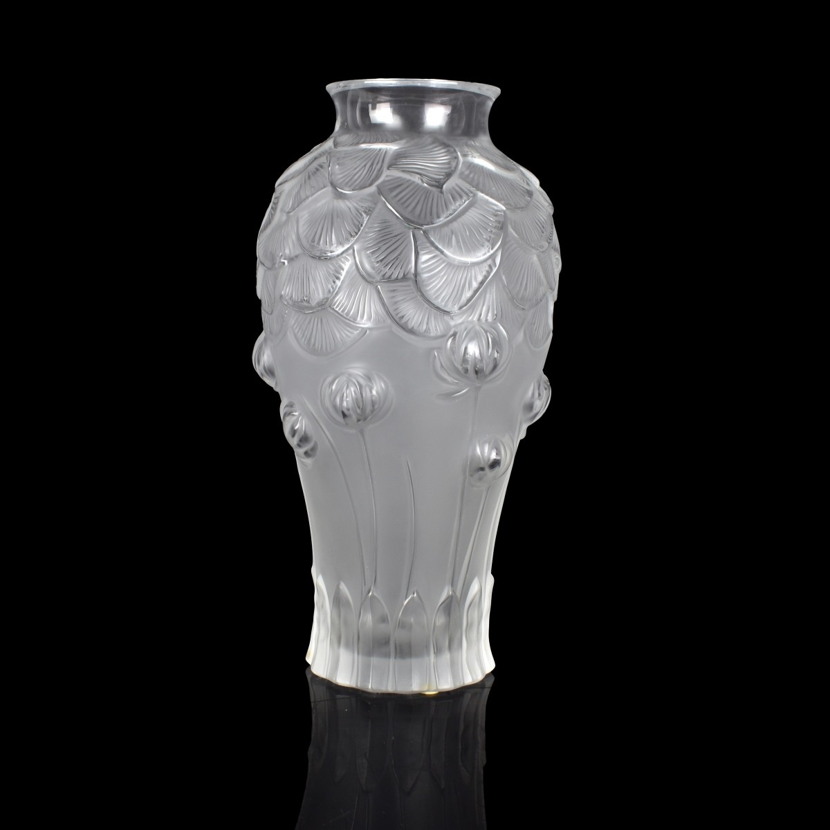 Lalique France " Giverny" Crystal Vase