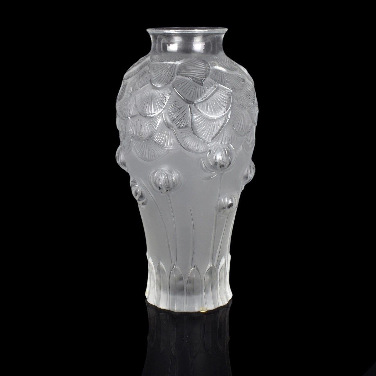 Lalique France " Giverny" Crystal Vase